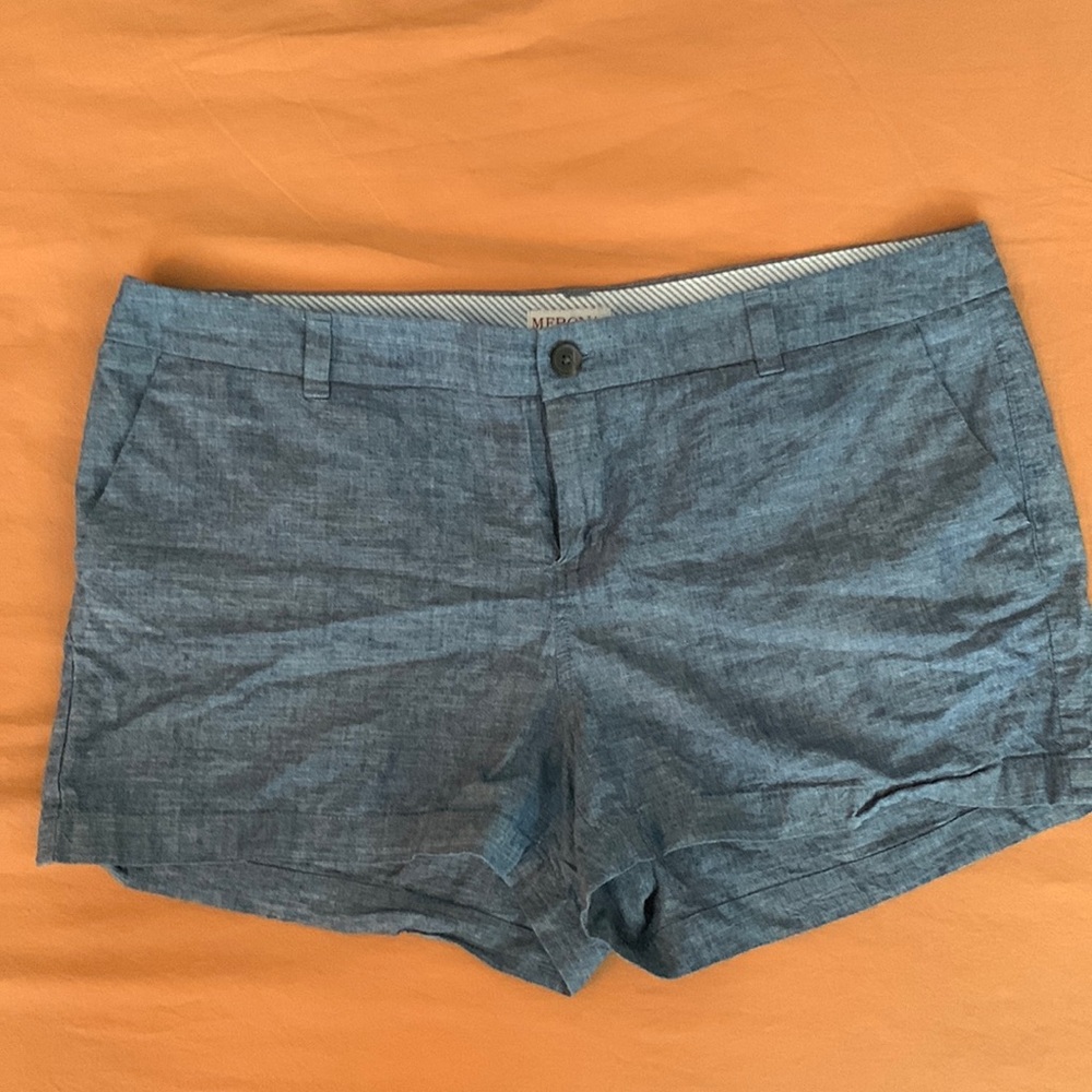 merona chambray shorts size 14 like new